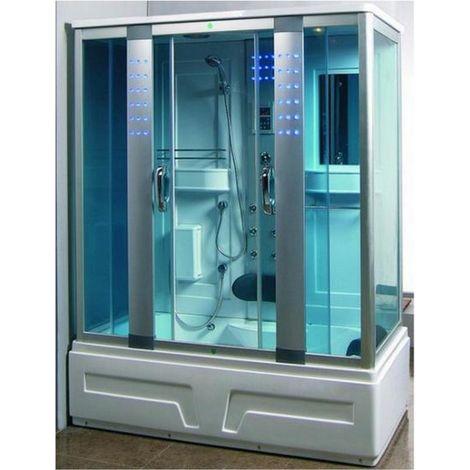 Bagno Italia Vasca idromassaggio con cabina 160x85 cm con idrogetti e bagnoturco (1/5)