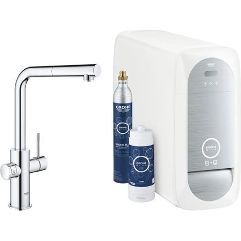 Grohe Blue Home - Miscelatore monocomando per lavello con sistema di filtraggio e refrigerazione, cromato 31539000 (1/10)