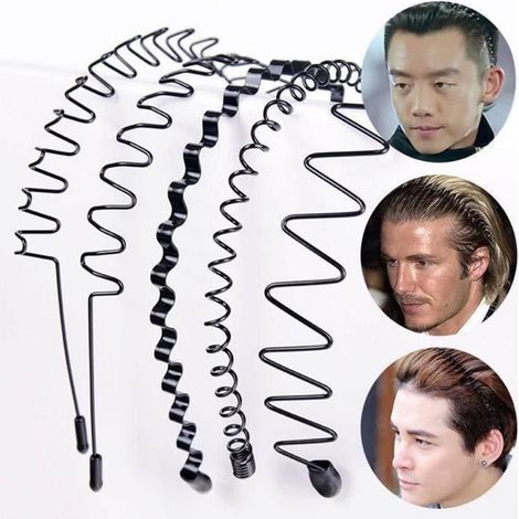 Bandeaux pour cheveux - EBTOOLS - 6Pcs - Antidérapant - Léger - Noir pour homme (1/3)