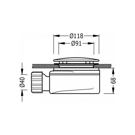 Tres – Bonde de douche extraplate Ø 118 mm avec siphon incorporé – Débit 62 l/min – Pour chantiers humides – 104841 (1/4)