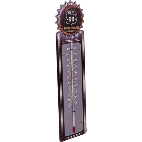 Termometro de pared de metal negro 47,5x15x1 (1/5)