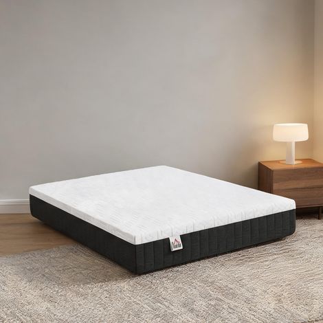 Matelas gris et blanc 190 x 140 x 25 cm (1/5)