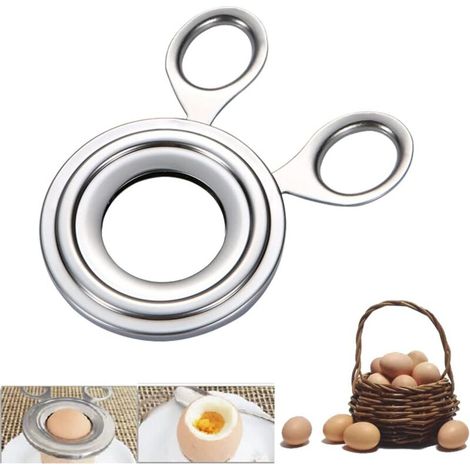 Eierschneider aus Edelstahl, Eieröffner, Eierschalenschneider, Öffner für weichgekochte Eier, Eierabzieher, Eierschneider, Eierschalenentferner, für hartgekochte Eier, Küchenzubehör FLITI (1/4)