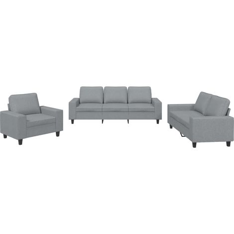 Maison Exclusive - Set di Divani 3 pz Grigio Chiaro in Tessuto