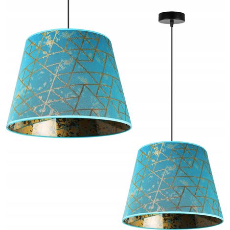 LAMPADA A SOSPENSIONE, LAMPADARIO DA SOFFITTO, PARALUME, MOTIVO ORO
