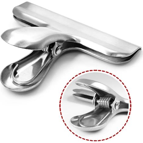 Pince métallique, 7,7 cm x 6,3 cm, argent, 10 pièces (1/5)