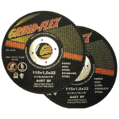 Disque minidisc A meule abrasive rigide pour couper le fer mA tallique mm115x1,0 flex