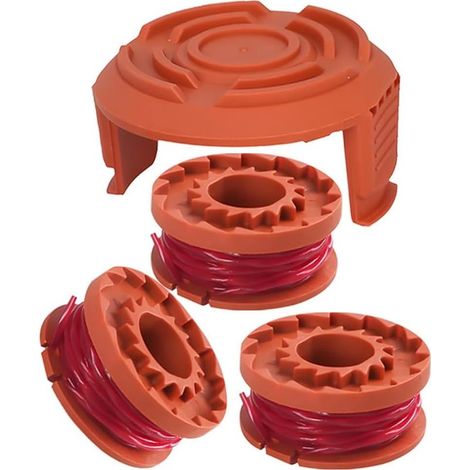 3 bobines + 1 capuchon de bobine, Ø 1,65 mm 3 m, compatible avec les tondeuses à gazon worx 20v wg180 / wg163 / wg175, bobine de rechange (1/5)