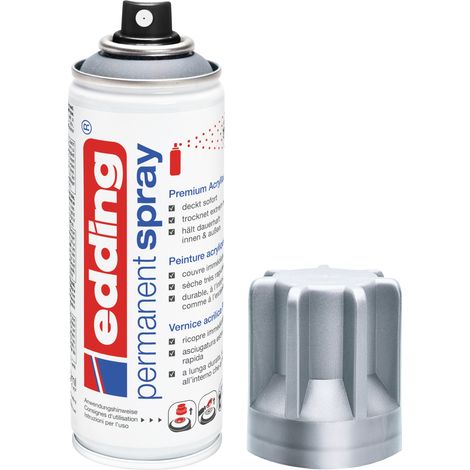 Edding - Bombe de peinture aérosol E5200 argent mat - Spray 200ml – Séchage rapide, résiste aux intempéries (1/5)