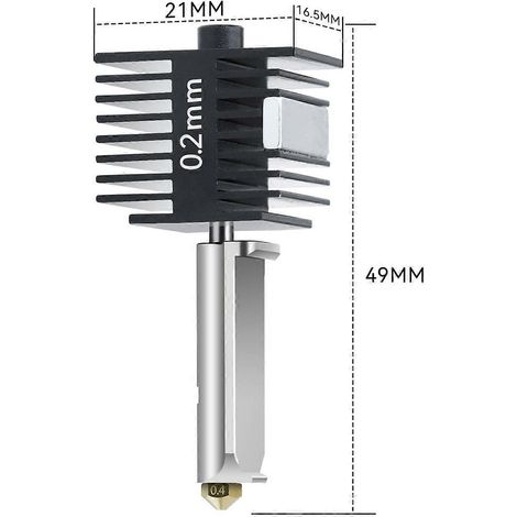 Verbessertes Hotend-Kit mit verchromtem Heizblock-Heatbreak, kompatibel mit Bambu lab A1/A1 mini 3
