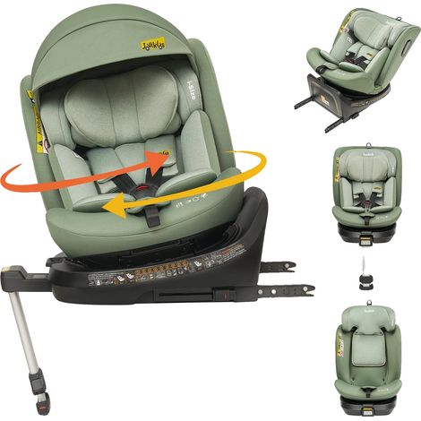 Siège auto pour enfant, installation ISOFIX, harnais à cinq points, vert (1/2)