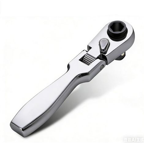 72-Zahn-Schnellverschluss-Ratschenschlüssel mit flexiblem, verstellbarem Kopf, 2-in-1-Ratschenschlüssel (1/4 Zoll), silber (1/5)