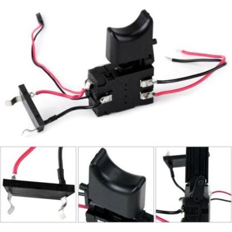 Interrupteur de perceuse rechargeable à batterie lithium 12 V (petit voyant lumineux) - Interrupteur de perceuse/perceuse pistolet électrique CC de haute qualité avec réglage de la vitesse avant et ar (1/5)