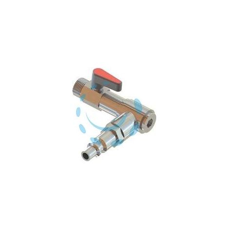 RUBINETTO GIREVOLE A LEVA AIRI-R1 PER ASTA BACCHIATORE - attacco 1/4'', kg.0,12
