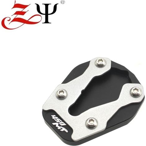 (Logo 450MT Argent) Compatible avec les motos CFMOTO 450MT MT450 450 MT 2024 2025. Plaque d'extension de béquille latérale CNC, support de béquille latérale Maxpower. (1/4)
