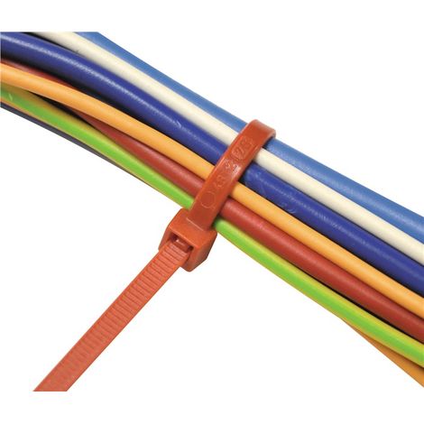 SAPISELCO 100x Bridas longitud 280 mm ancho 4,5 mm rojo - SEL.10.425R (1/2)