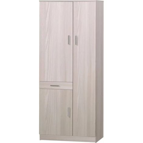 armadio multiuso olmo chiaro 3 ante, 77x34x183 cm