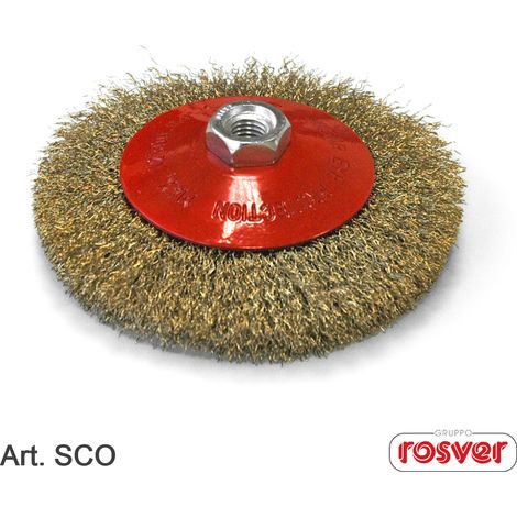 Spazzole Coniche con Fili Ondulati - Rosver - SCO D.90 F.M14 Acciaio - Conf.1pz