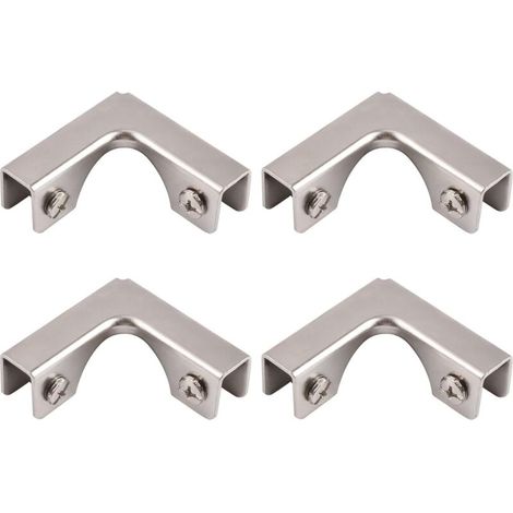 Connecteur en acier laminé à froid 4 x 2 voies pour la fixation ou la fabrication d'une vitrine en verre de protection contre le vent pour aquarium de 6 à 10 mm d'épaisseur (1/5)