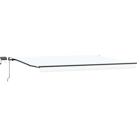 Ausziehbare Markise Weiß 500 x 300 cm Stoff und Aluminium vidaXL (1/5)