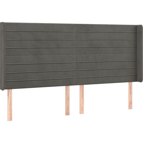 Maison Exclusive - Testiera ad Orecchio GrigioScuro 163x16x118/128cm in Velluto