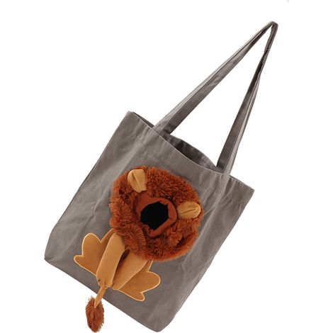 Sac en toile pour animaux de compagnie, motif lion mignon, grande capacité, sac de transport portable à bandoulière pour animaux de compagnie, type 5 (1/5)