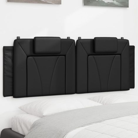 Kopfteil-Kissen "Viana" Schwarz 140 cm Kunstleder