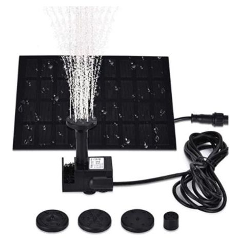 Pompe Solaire, Fontaine Solaire, Kit Pompe à Eau Panneau Solaire extérieure arrosage Submersible, Pompe Bassin pour Bain d'oiseaux (1/5)