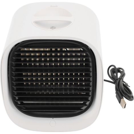 Ortviai Climatiseur portable USB avec humidification – Ventilateur de bureau silencieux et compact, blanc (1/5)