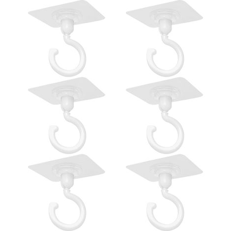 Juego de 6 ganchos para techo, ganchos adhesivos para pared, ganchos multiusos (1/4)