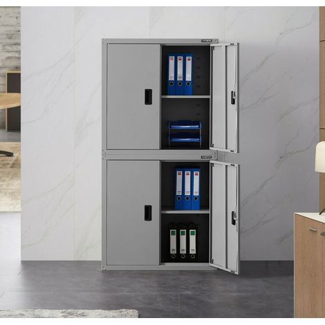 AREBOS Office Cabinet Storage Cabinet Utility Cabinet Steel Cabinet Grey (1/5)