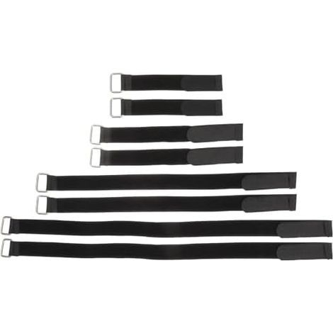 Lot de 8 sangles câble en nylon noir avec design spécial pour organiser les tuyaux et cordes, artisanat fin le garage la maison - (1/5)