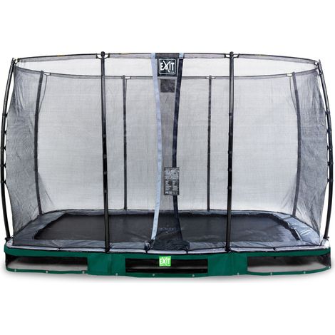 EXIT Elegant Ground Trampoline 8x14ft with Economy Safety Net – Green