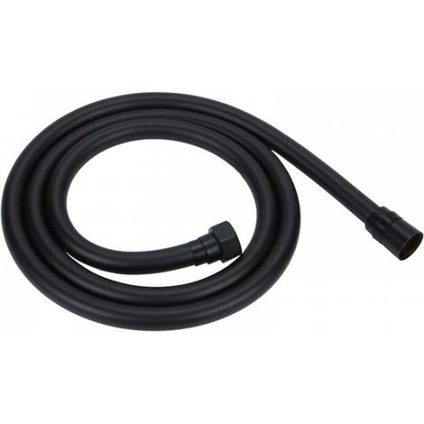 Noir Flexible Douche 1,5m en PVC Tuyau douche Avec double protection anti-torsion, tuyau de douche Remplacement Universel, Avec double tête en laiton de qualité supérieure, Anti-torsion (1/5)