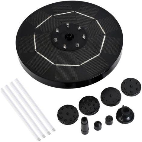 3.5W LED Solar Bird Bath Fountain Solar Water Pump with Battery 6 Nozzles Floating Water Fountains for Garden, Bird Bath, Pond, Pool, Aquarium, 7 LED Lights (1/5)