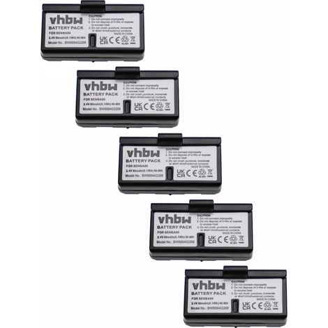 vhbw 5x Akku kompatibel mit Sennheiser SET 200, SET 100 J, IS 550 Wireless Headset Kopfhörer (60 mAh, 2,4 V, NiMH)