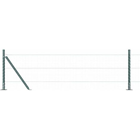 Grillage rouleau,Poteau de clôture. Autre 52 pcs Argent 3.2 x 3.2 x 70 cm Acier (1/5)