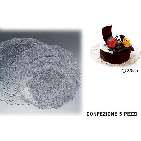 Set 5 Pezzi Vassoio Diamante Tondo 33 cm