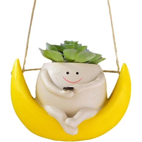 Pot de fleurs suspendu avec visage balançoire - visage oscillant - en
