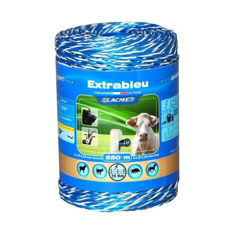 Fil de clôture extrableu 6 conducteurs Lacmé - Conditionnement Bobine 700 m
