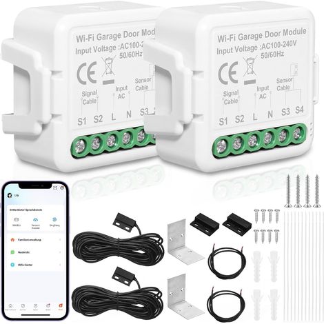 Ouvre portail connecté ouvre-porte de garage connecté WiFi, contrôle de l'application télécommande de porte intelligent compatible avec commande vocale (1/5)