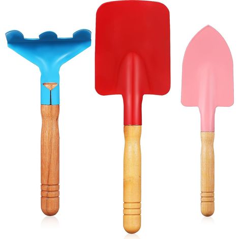 Kit D'outils de Jardinage Mini Couleur Aléatoire avec Pelle, Truelle et Râteau en Acier Inoxydable, Manche Confortable pour Transplantation en Extérieur (1/5)