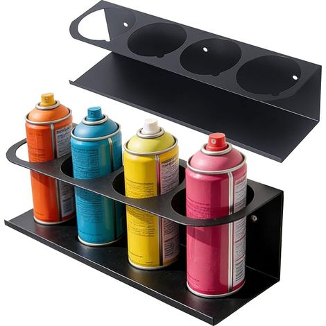 Spray Bottle Holder, with 4 Holes, Wall Mounted Storage Holder, Space Saving Design, Durable Garage Storage Rack, Tools 2 Pack (1/5)