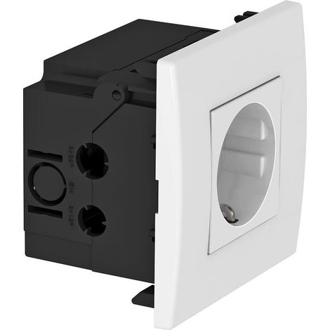 OBO Bettermann Unità presa Modul 45, 1 posto 84x84x59mm policarbonato bianco puro RAL 9010, 6119401