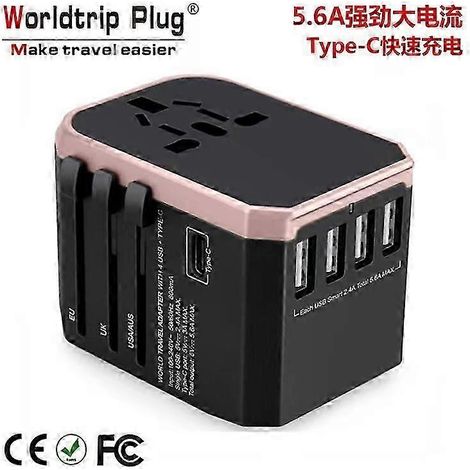 Universeller USB-C-Reiseadapter, Schnelllade-USB-Wandladegerät, internationaler USB-C-Adapter