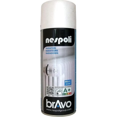 Nespoli – Peinture aérosol radiateurs – Blanc 0,4 L – Antirouille et primaire pour métal – Résiste jusqu'à 120°