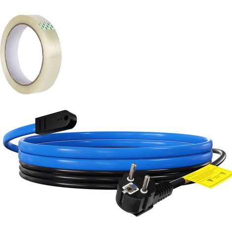 Randaco 2m 34W Frostschutz Heizkabel mit Thermostat Rohrheizkabel Heizleitung für Wasserleitung Wasserdicht Rohrleitungen Inkl. 10m Klebeband IP68 (1/5)
