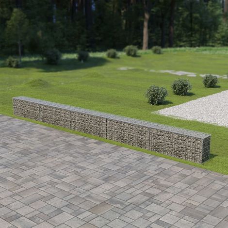 Vidaxl – Mur à gabion acier galvanisé 600x30x50 cm – Couvercles inclus – Capacité de charge 1400 kg/m³ – Pour isolation acoustique et protection de l'intimité