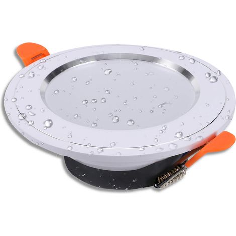Spot LED Encastrable 7W, Lot de 3 Plafonniers Ronds Plats, 430 Lumens, Blanc Chaud 3000K, Non Variateur, AC 220-240V, Angle 120°, Salle de Bain, Séjour (1/5)