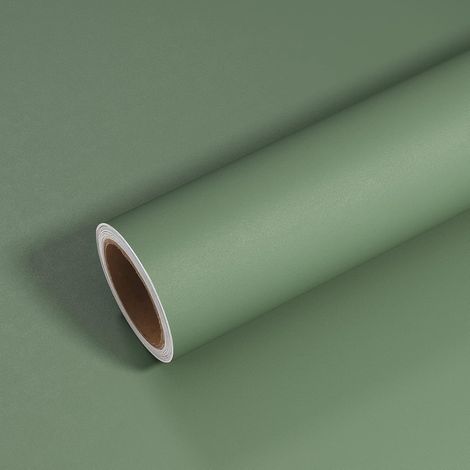 Papier Peint Vert Sauge Vintage Rouleau Adhesif pour Meuble Papier Peint Adhesif Mural Salon Autocollant Meuble Cuisine Lavable Épaissir Revetement Mural Chambre Armoire 40 cm × 300 cm (1/5)